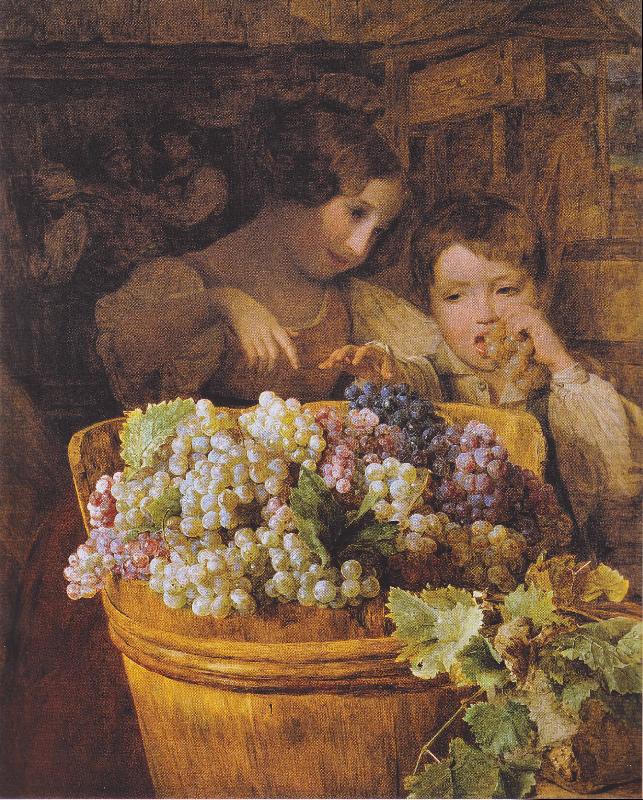 Children in the press house, Ferdinand Georg Waldmuller